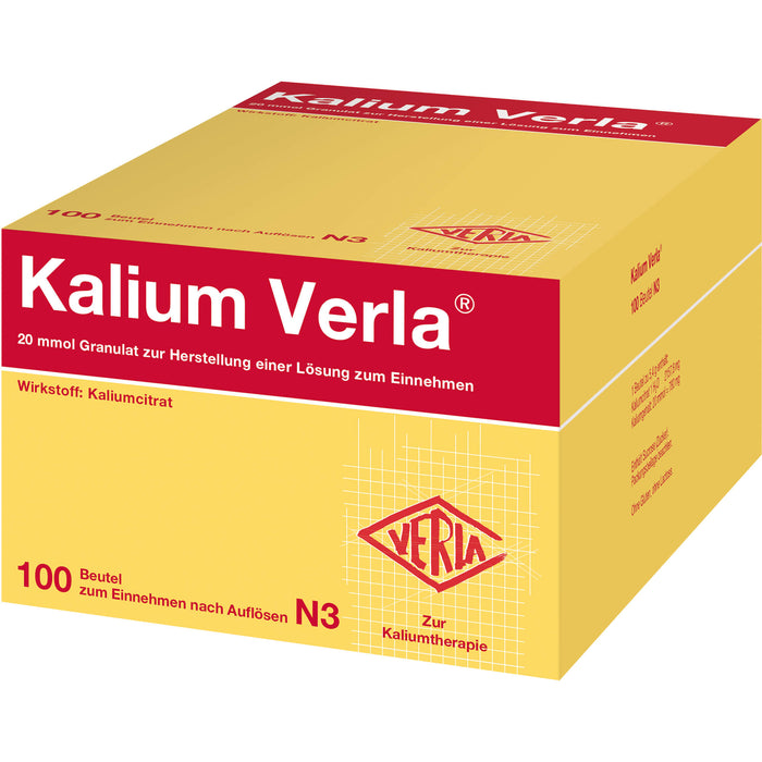 Kalium Verla 20 mmol Granulat Beutel, 100 St. Beutel