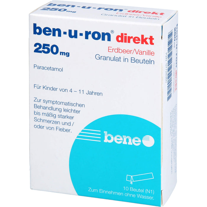 Ben-u-ron direkt Erdbeer/Vanille 250 mg Granulat, 10 pc Sachets