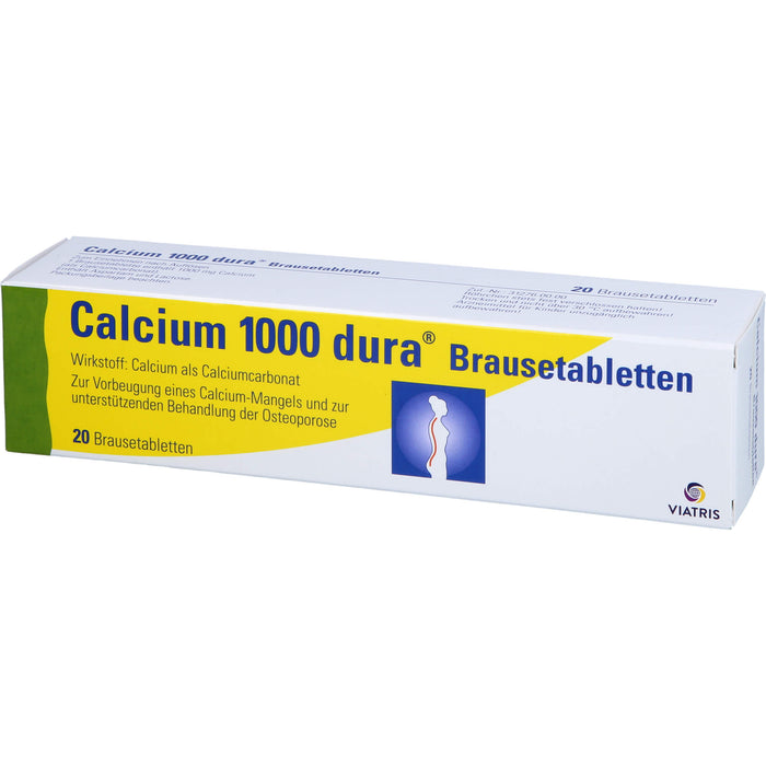 Calcium 1000 dura Brausetabletten, 20 pcs. Effervescent tablets