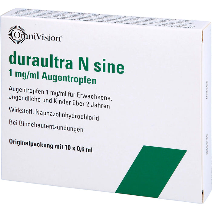 duraultra N sine 1 mg/ml Augentropfen bei Bindehautentzündungen, 10 pc Pipettes à dose unique