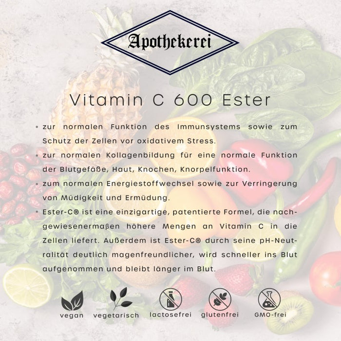 Apothekerei Vitamin C 600 mit OPC, Rutin und Quercetin, 30 pc Capsules