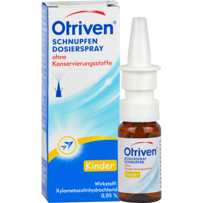 Otriven 0,05 % ohne Konservierungsstoffe Dosierspray für Kinder bei Schnupfen, 10 ml Solution