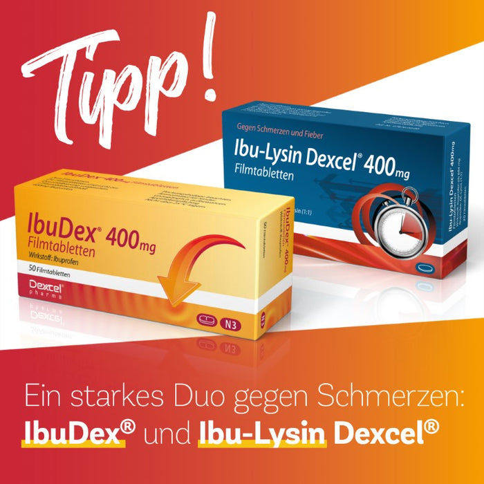 Ibu-Lysin Dexcel 400 mg bei Schmerzen und Fieber, 50 St. Tabletten