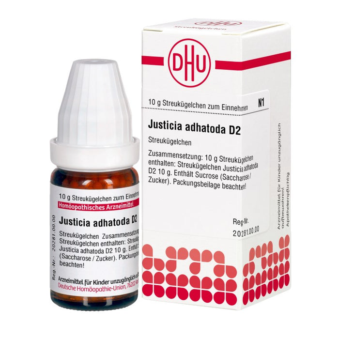 DHU Justica adhatoda D2 Streukügelchen, 10 g Globuli