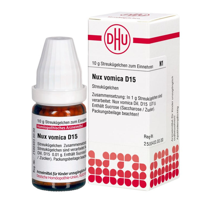 DHU Nux vomica D15 Streukügelchen, 10 g Globuli