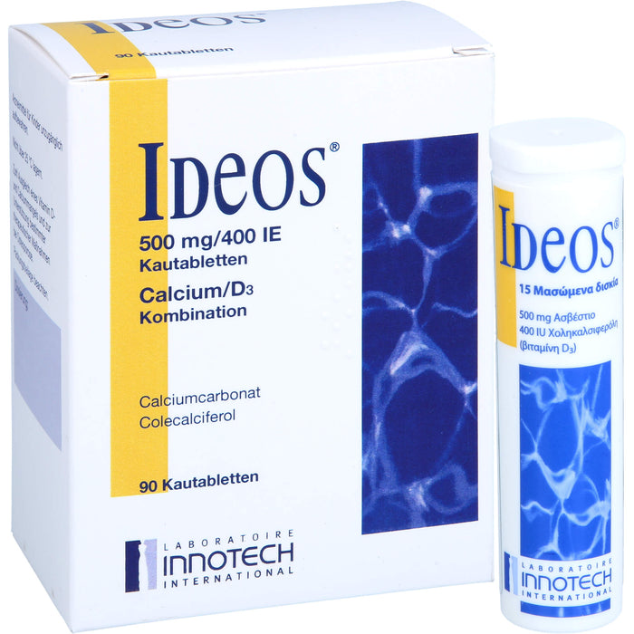 IDEOS 500 mg / 400 I.E. Kautabletten, 90 St. Tabletten