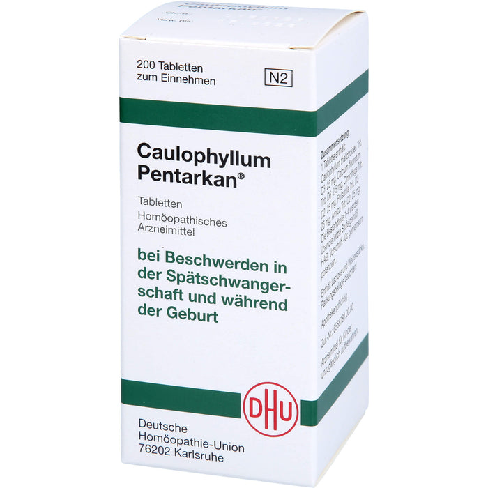 DHU Caulophyllum Pentarkan Tabletten bei Beschwerden in der Spätschwangerschaft und während der Geburt, 200 pcs. Tablets