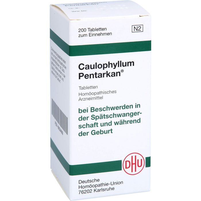 DHU Caulophyllum Pentarkan Tabletten bei Beschwerden in der Spätschwangerschaft und während der Geburt, 200 pc Tablettes