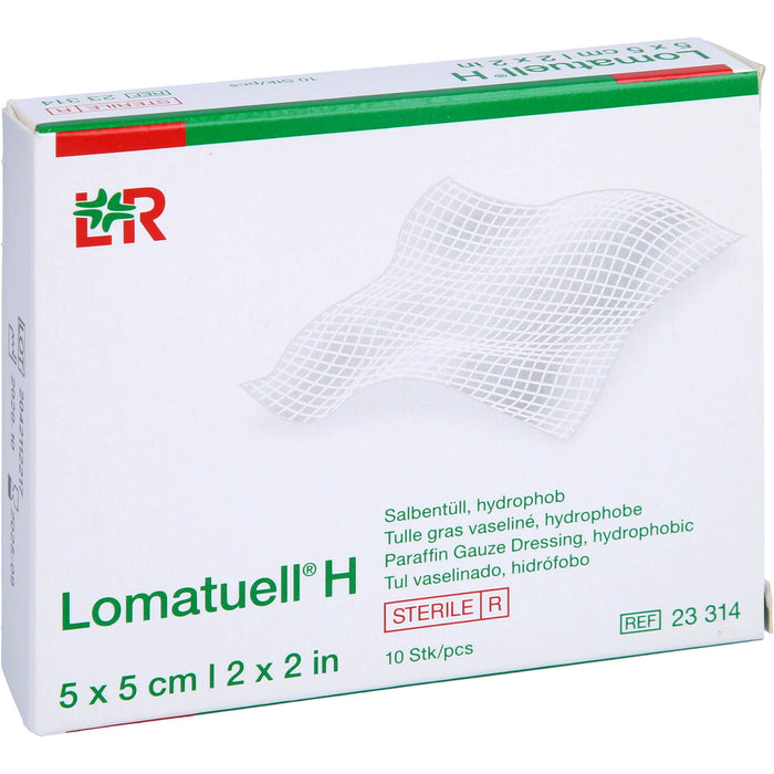 Lomatuell H 5 cm x 5 cm steril Salbentüll, hydrophob, 10 St. Verband