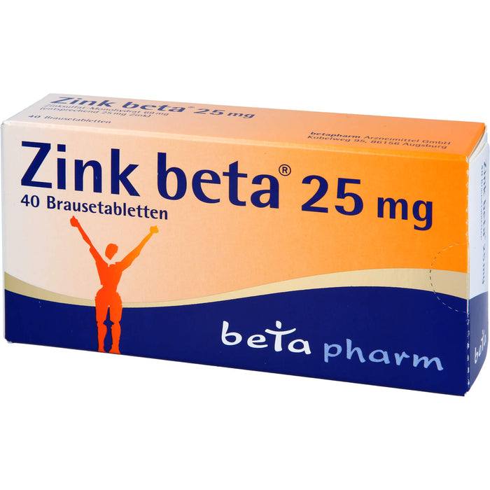 Zink beta 25 mg Brausetabletten, 40 pcs. Tablets