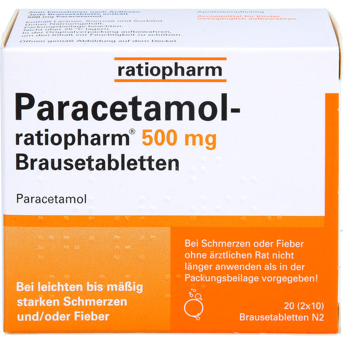 Paracetamol-ratiopharm 500 mg Brausetabletten, 20 pc Tablettes