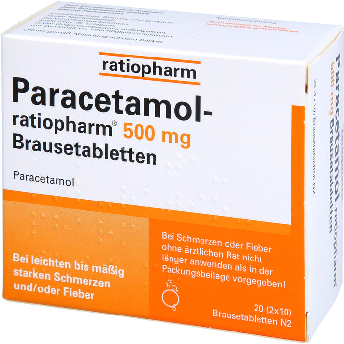 Paracetamol-ratiopharm 500 mg Brausetabletten, 20 pc Tablettes