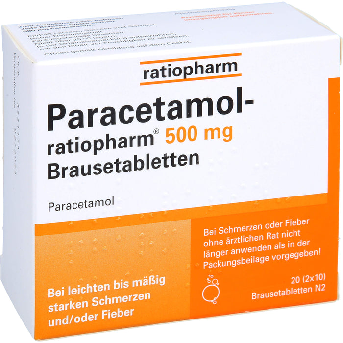 Paracetamol-ratiopharm 500 mg Brausetabletten, 20 pc Tablettes