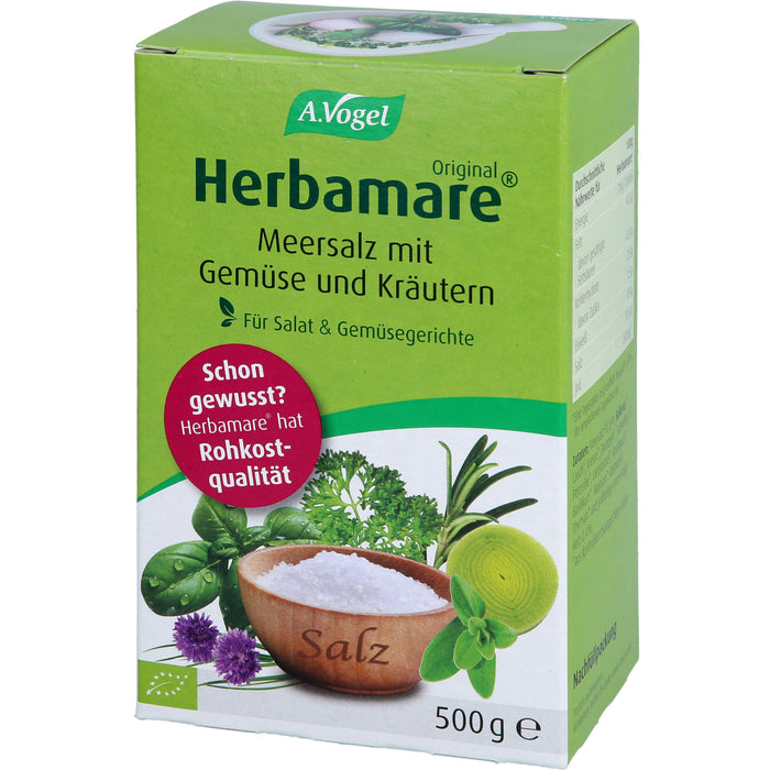 Herbamare Frischkräuter-Meersalz Nachfüllpackung, 500 g Salz