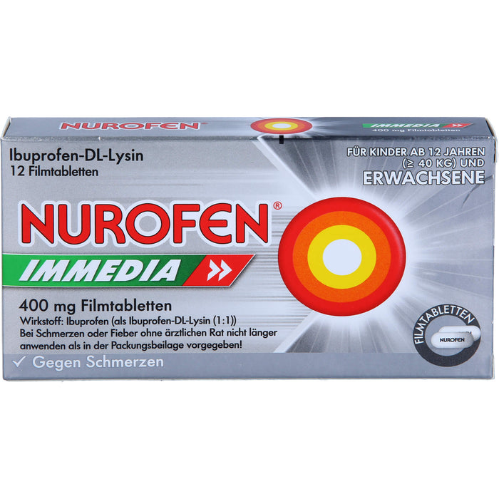 Nurofen Immedia 400 mg Filmtabletten bei Schmerzen, 12 St. Tabletten