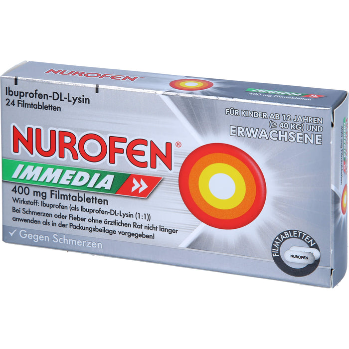 Nurofen Immedia 400 mg Filmtabletten bei Schmerzen, 24 pc Tablettes