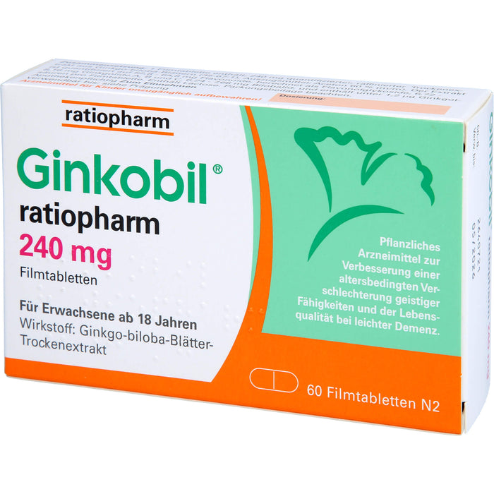 Ginkobil ratiopharm 240 mg Filmtabletten, 60 St FTA