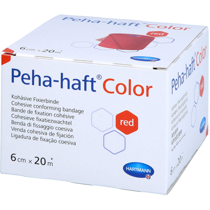 Peha-haft Color Fixierbinde latexfrei 6cmx20m rot, 1 St BIN