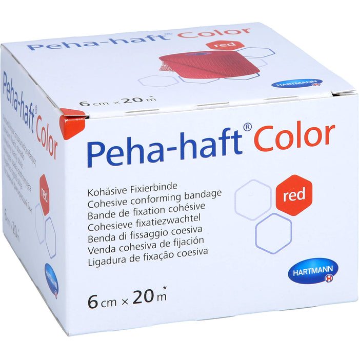 Peha-haft Color Fixierbinde latexfrei 6cmx20m rot, 1 St BIN