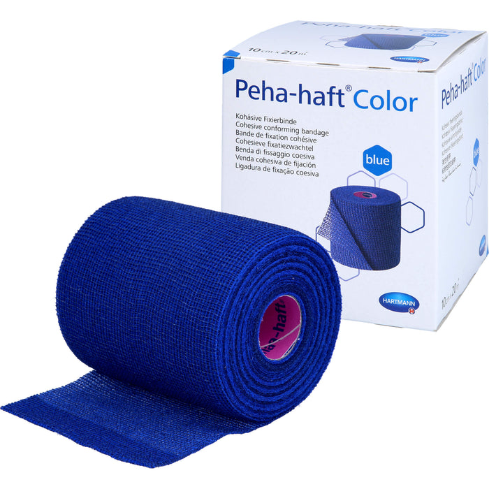 Peha-haft Color kohäsive Fixierbinde 10 cm x 20 m blau, 1 St. Binde