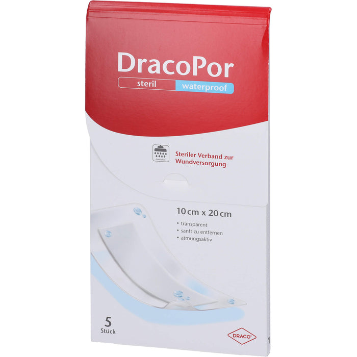 DracoPor waterproof steriler Wundverband 10 cm x 20 cm transparent, 5 pcs. Wound dressings