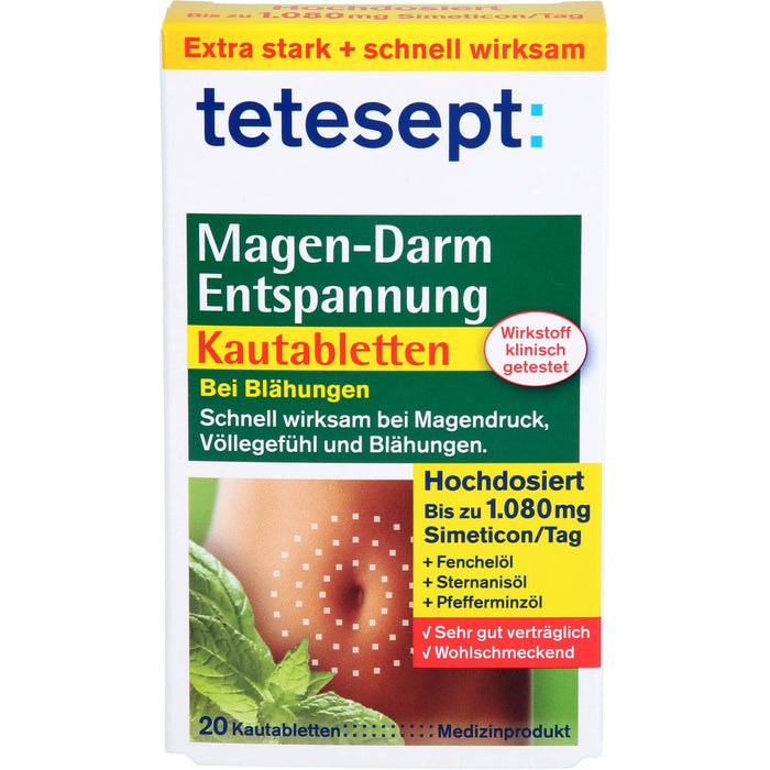 tetesept Magen-Darm Entspannung Kautabletten, 20 pcs. Tablets