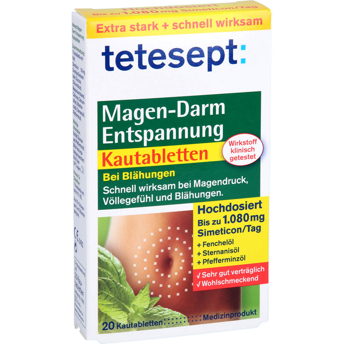 tetesept Magen-Darm Entspannung Kautabletten, 20 pcs. Tablets