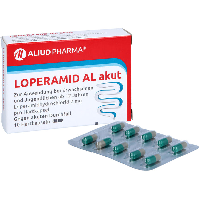 Loperamid AL akut Kapseln gegen akuten Durchfall, 10 pcs. Capsules