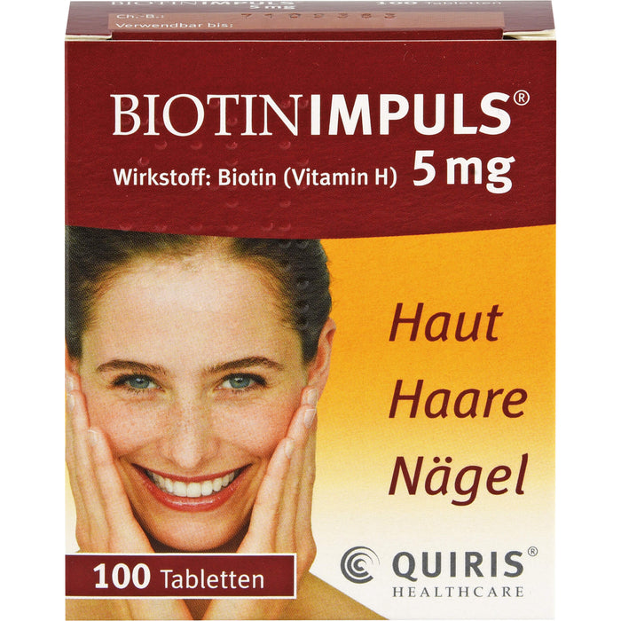 Biotin Impuls 5 mg Tabletten Haut Haare Nägel, 100 pcs. Tablets