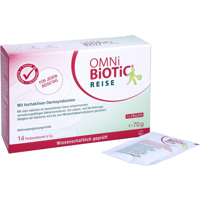 OMNi-BiOTiC Reise mit aktiven und vermehrungsfähigen Darmsymbionten für Reisen, 14 pcs. Sachets