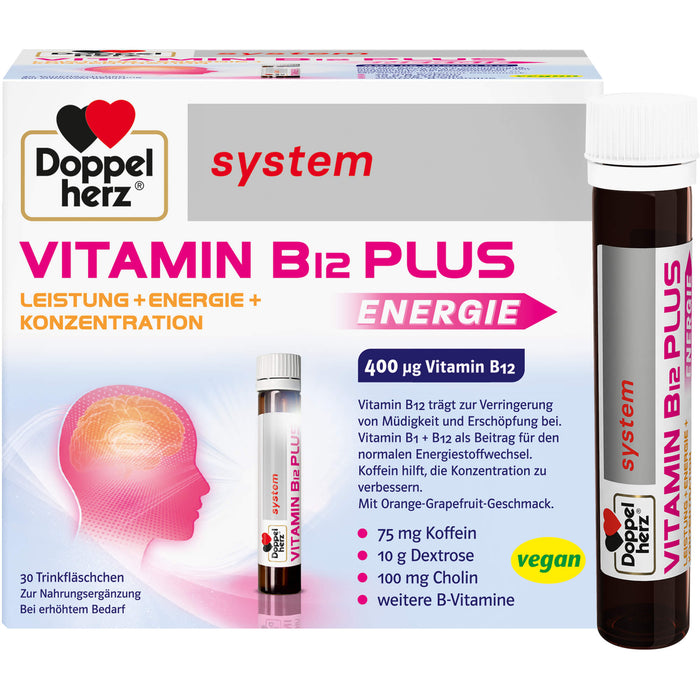 Doppelherz system Vitamin B12 Plus Trinkfläschchen, 30 pc Ampoules