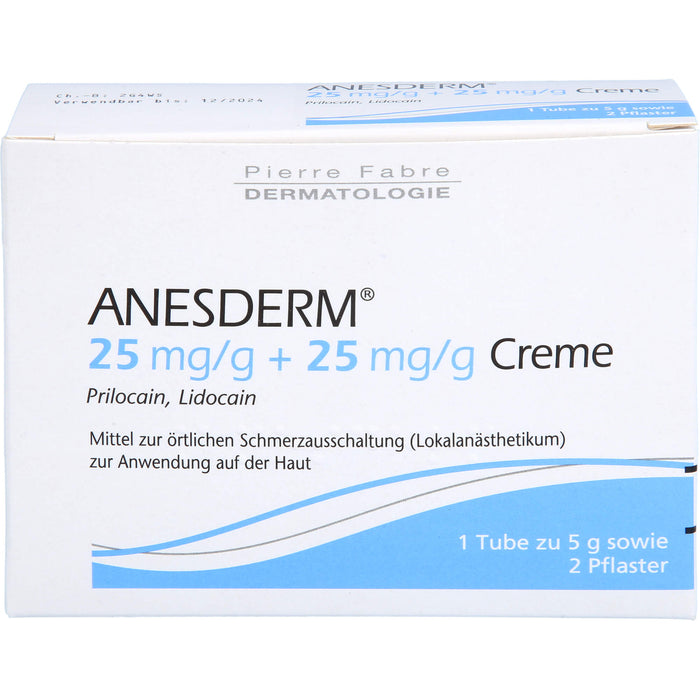 ANESDERM Creme + 2 Pflaster, 5 g Cream