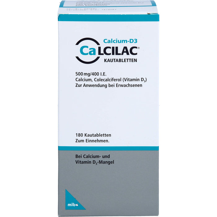 Calcilac Kautabletten 500 mg / 400 I.E., 180 pc Tablettes