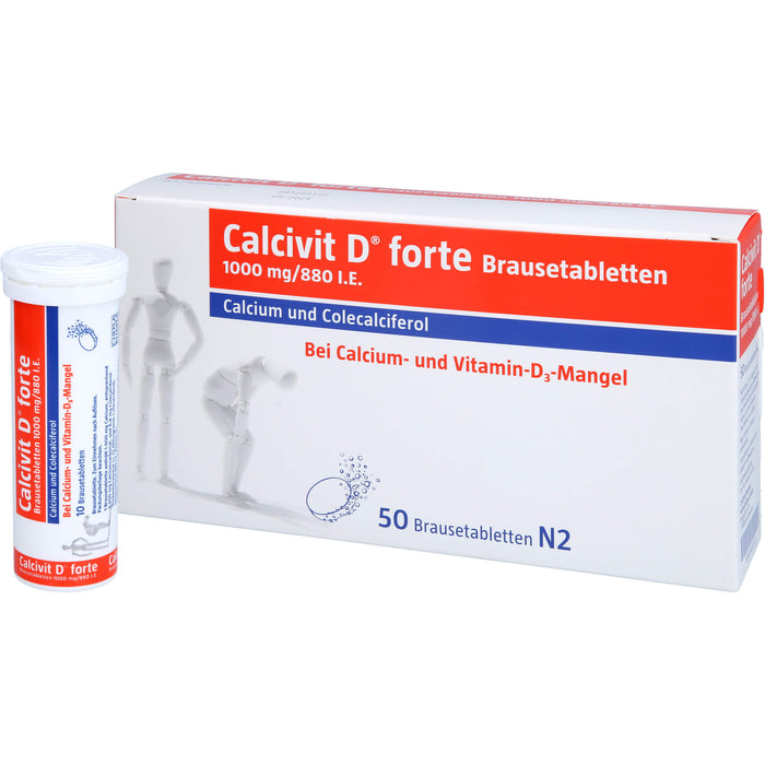 Calcivit D forte Brausetabletten 1000 mg/880 I.E., 50 St. Tabletten