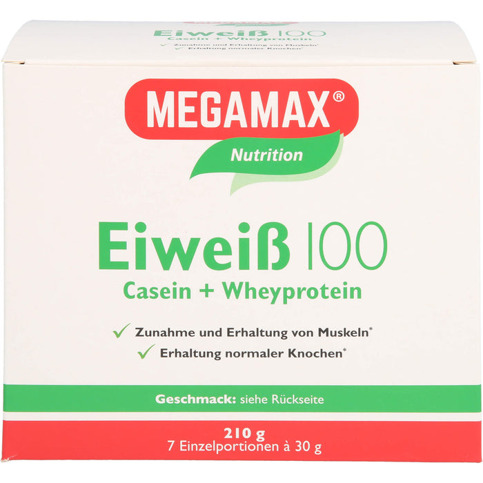 MEGAMAX Basic & Active Eiweiß 100 Pulver Geschmack-Mix, 210 g Powder