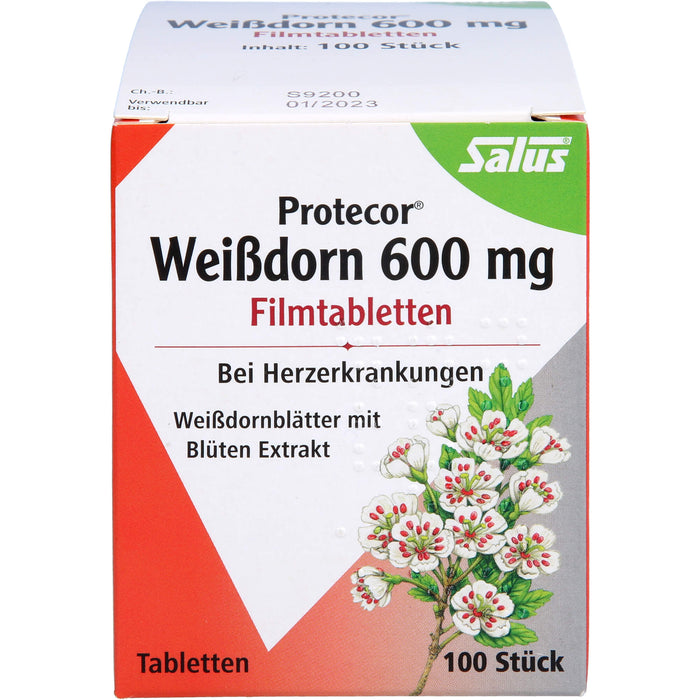 Salus Protecor Weissdorn 600 mg Filmtabletten bei Herzerkrankungen, 100 pcs. Tablets