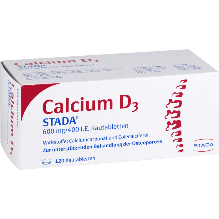 STADA Calcium D3 600 mg/400 I.E. Kautabletten, 120 pc Tablettes