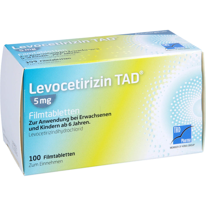 Levocetirizin TAD 5 mg Filmtabletten bei Allergien, 100 pcs. Tablets