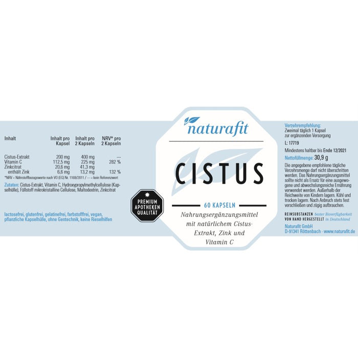 naturafit Cistus Kapseln, 60 pc Capsules