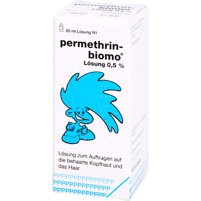 permethrin-biomo Lösung 0,5% zur Behandlung des Kopfhaares bei Befall mit Läusen, 50 ml Solution