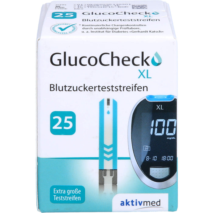 GlucoCheck XL Blutzuckerteststreifen, 25 pc Bandelettes réactives