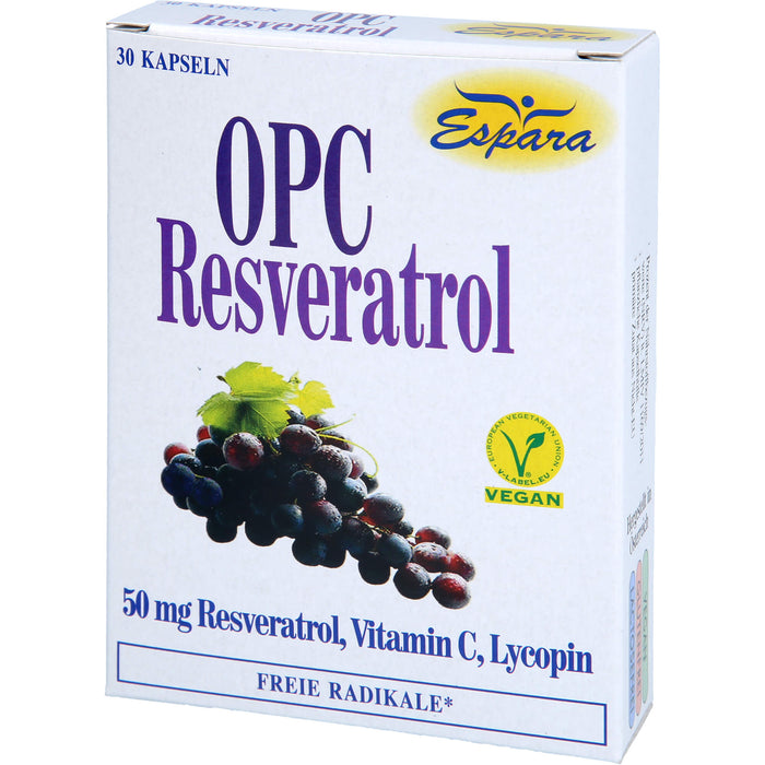 Espara OPC-Resveratrol Kapseln mit Lycopin, Resveratrol und Vitamin C, 30 pc Capsules