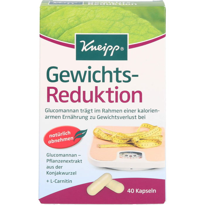 Kneipp Gewichts-Reduktion Kapseln mit Konjak-Glucomannan, 40 St. Kapseln