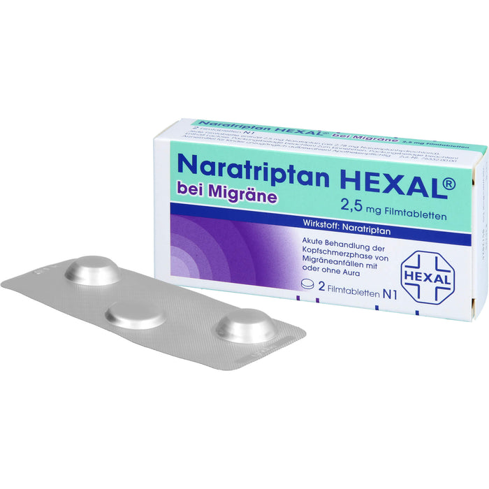 Naratriptan HEXAL bei Migräne Filmtabletten, 2 St. Tabletten