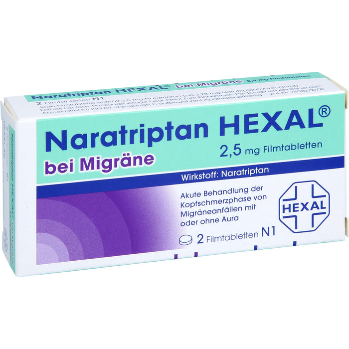 Naratriptan HEXAL bei Migräne Filmtabletten, 2 pcs. Tablets