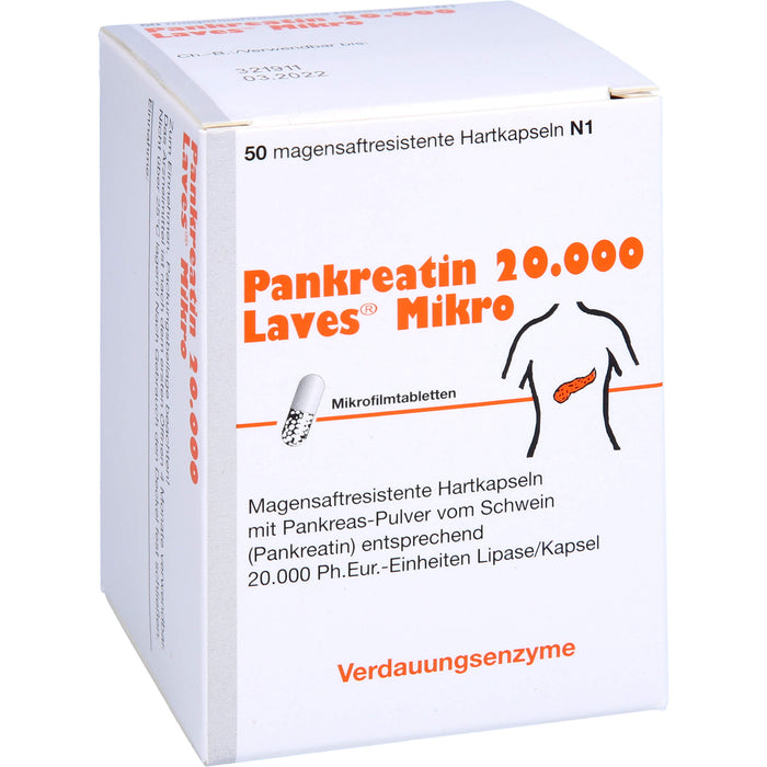 Pankreatin 20.000 Laves Mikro, Magensaftresistente Hartkapseln, 50 St KMR