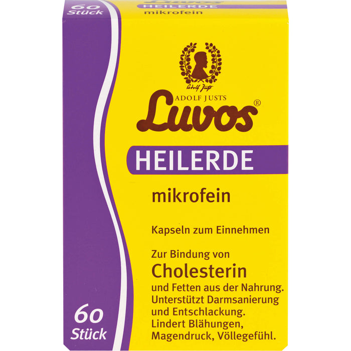 Luvos Heilerde mikrofein Kapseln zur Bindung von Cholesterin, 60 St. Kapseln