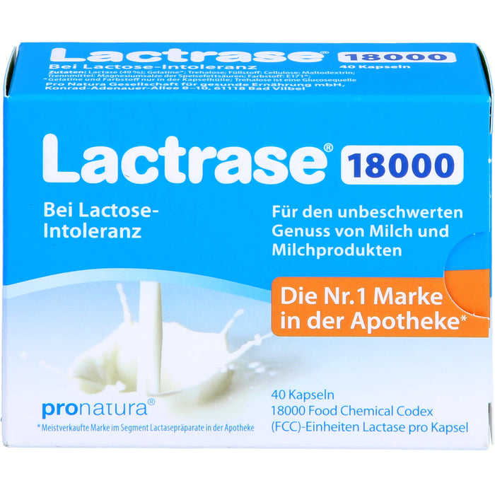 Lactrase 18000 bei Lactose-Intoleranz Kapseln, 40 pcs. Capsules