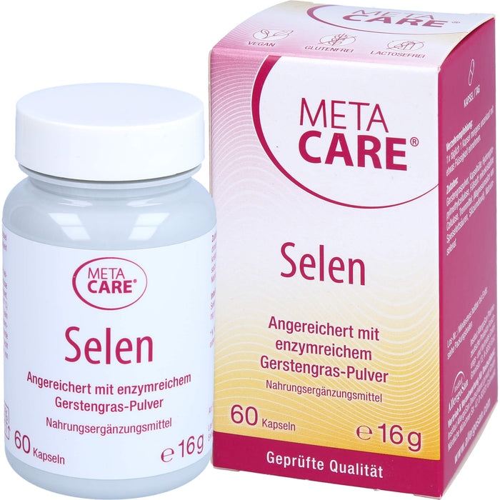 Meta Care Selen+ Kapseln zum Beitrag einer normalen Funktion des Immunsystems & der Schilddrüse, 60 pc Capsules