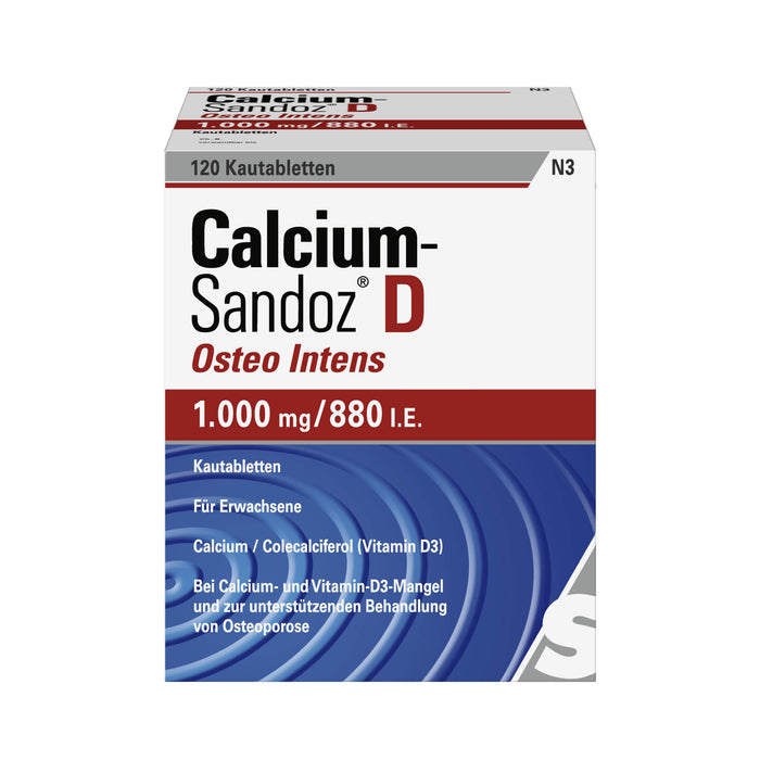 Calcium-Sandoz D Osteo Intens 1000 mg/880 I.E. Kautabletten, 120 pcs. Tablets